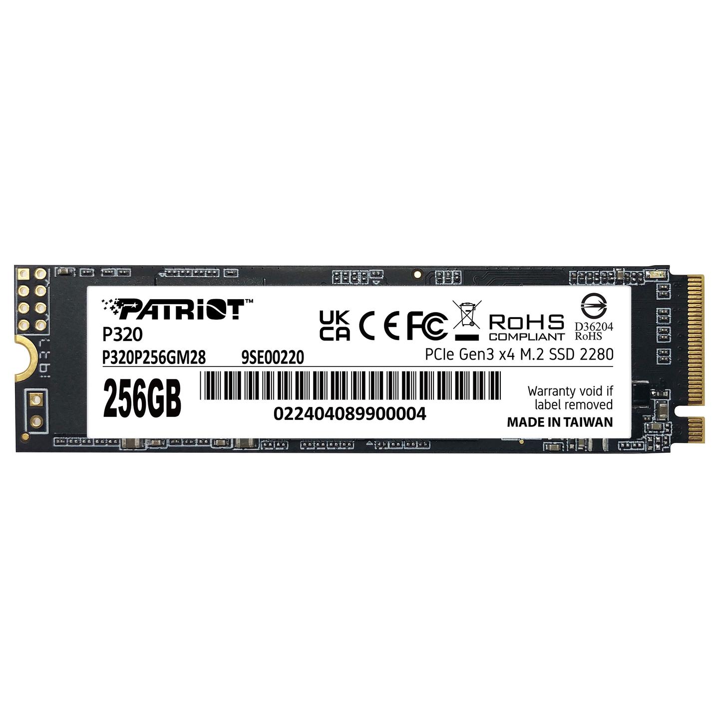 SSD e Brendshme Patriot Memory P320 / 256GB / M.2 2280 / PCIe 3.0 NVMe / 2200MB/s Read / 1200MB/s Write - 1