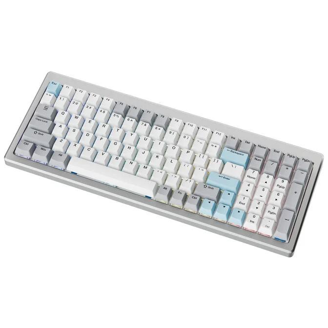 Tastierë Gaming Ducky Cushion 98, 96%, Mekanike, Wireless & Wired, Shush Green, RGB, Hot-Swap, US-Layout - Argjend - 3