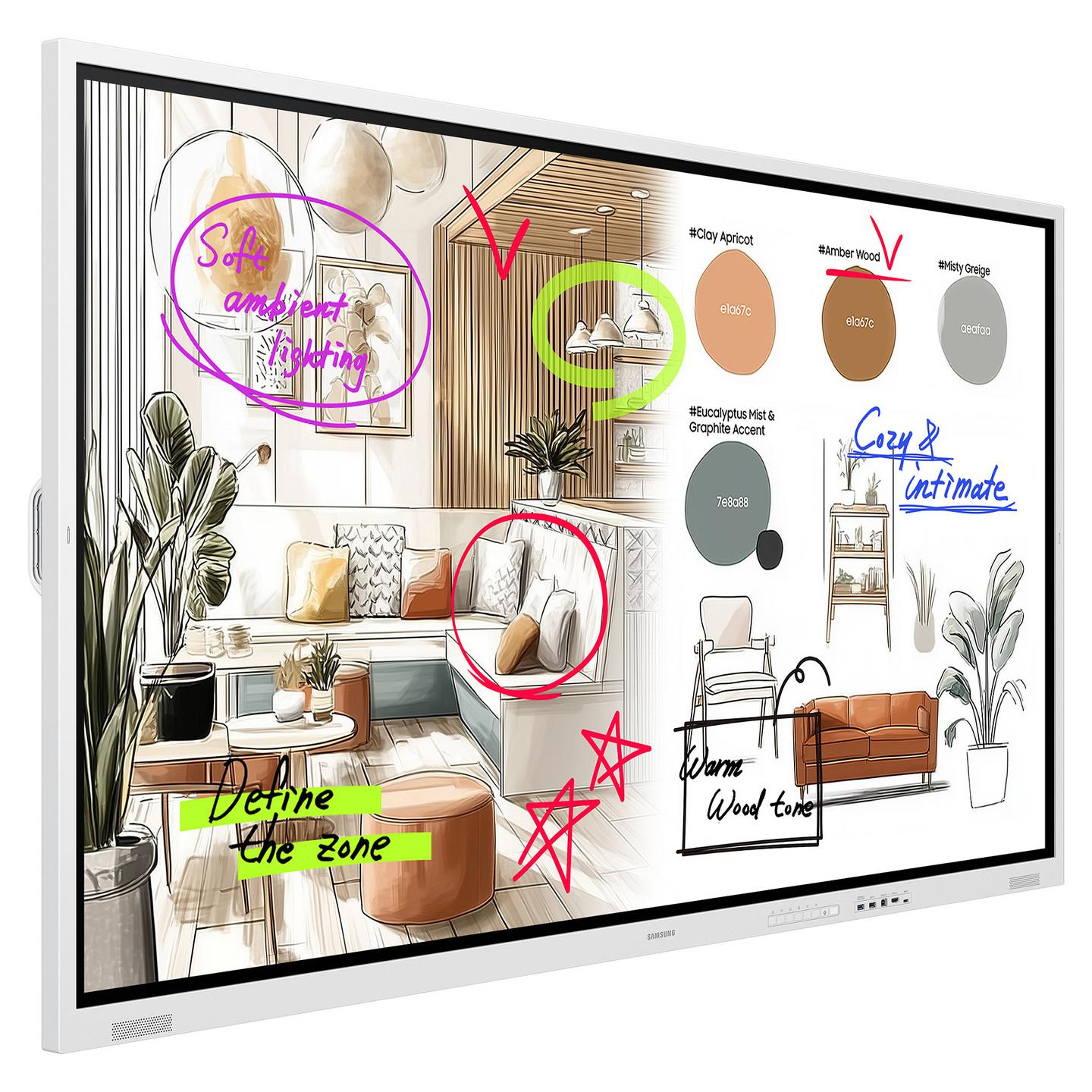 Interaktiv (Smart Board) Samsung Flip WM75FX, 75", 4K UHD VA, Touch, 8GB, 64GB, 2× HDMI, USB-C, 2× USB - Hiri/Bardhë - 2
