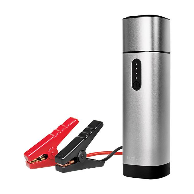 Powerbank Jump Starter LogiLink PA0266 / 10.000mAh / 37,5W / 2x USB-A / 500A / 12V / LED - Gri metalike