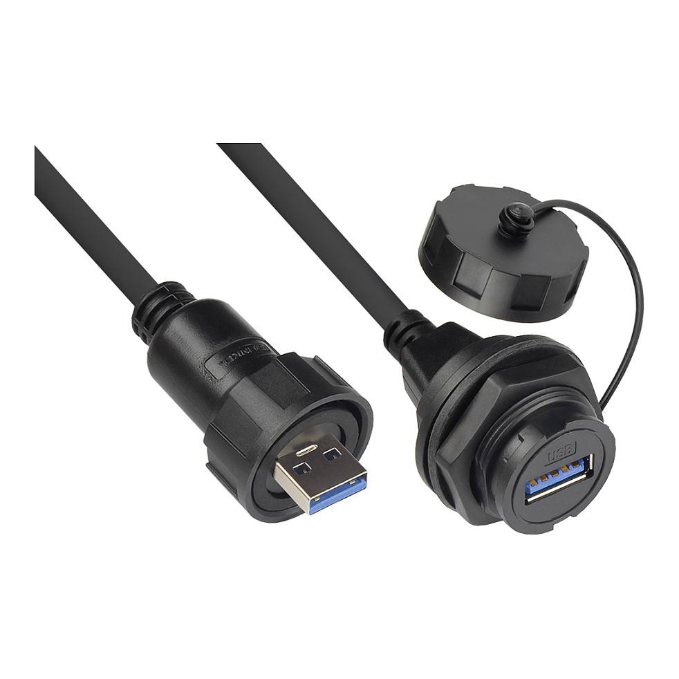 Kabllo USB Good Connections Alcasa IC04-U303, USB 3.0, USB-A Mashkull në USB-A Femër, Bajonetë, 1m - Zezë