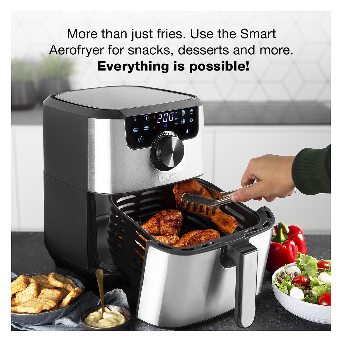 Fryer Princess Smart Aerofryer / 182037 / 4.5L / 1500W / 8 Programe / 80–200°C / LCD / Wi-Fi / Keep Warm – Argjend/Zezë - 31