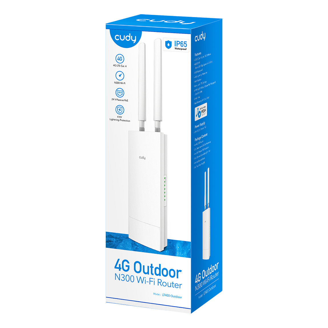Ruter Cudy Outdoor N300 / 4G LTE-Cat 4 / Single-Core / 1× 10/100Mbps WAN/LAN / 2×Antennas / I bardhë - 5