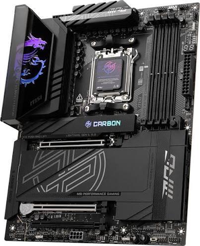 Pllakë Amë AMD MSI MPG X870E CARBON WIFI, ATX, AM5, X870E Chipset, DDR5 , PCIe 5.0, WiFi 7, Bluetooth, M.2 PCIe 5.0, USB-C