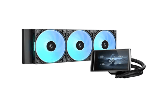 Ftohës për Procesor DeepCool LT360 VISION ARGB / LGA 1851, LGA 1700, AM5, AM4 / 360mm / 3x120mm ARGB / 4.5" LCD - Zezë