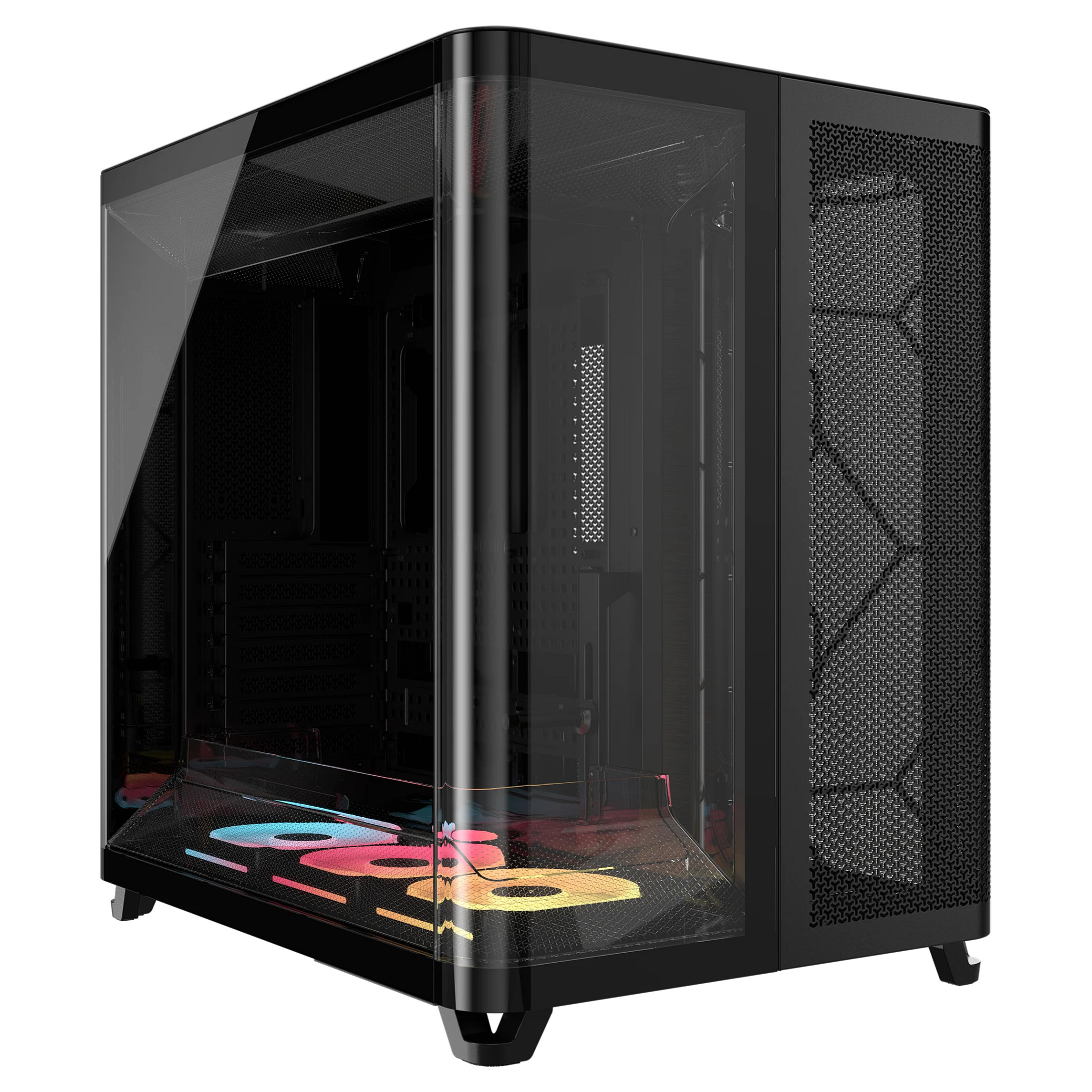 Kasë PC Corsair AIR 5400 LX-R RGB iCUE LINK / Midi Tower / E-ATX + ATX / 3x 120mm LX-R RGB Fan / Tempered Glass - Zezë - 1