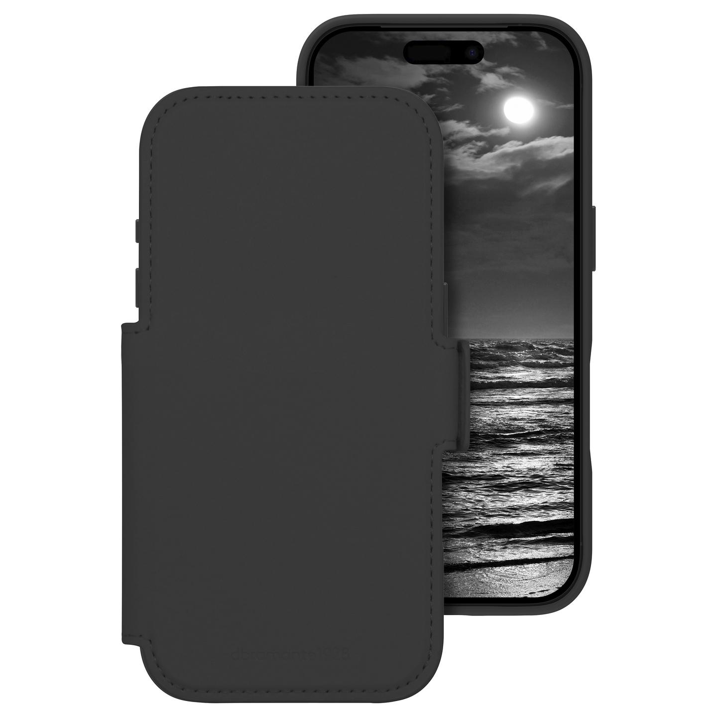 Case për Telefon dbramante1928 Lynge MS ICON, iPhone 17 Pro, MagSafe, Portofol 2-në-1, 3 Ndarje për Karta - Zezë