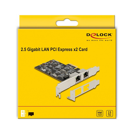 Kartë rrjeti DeLock 2-Port RJ45 2.5 Gigabit LAN i225 PCI Express - 3