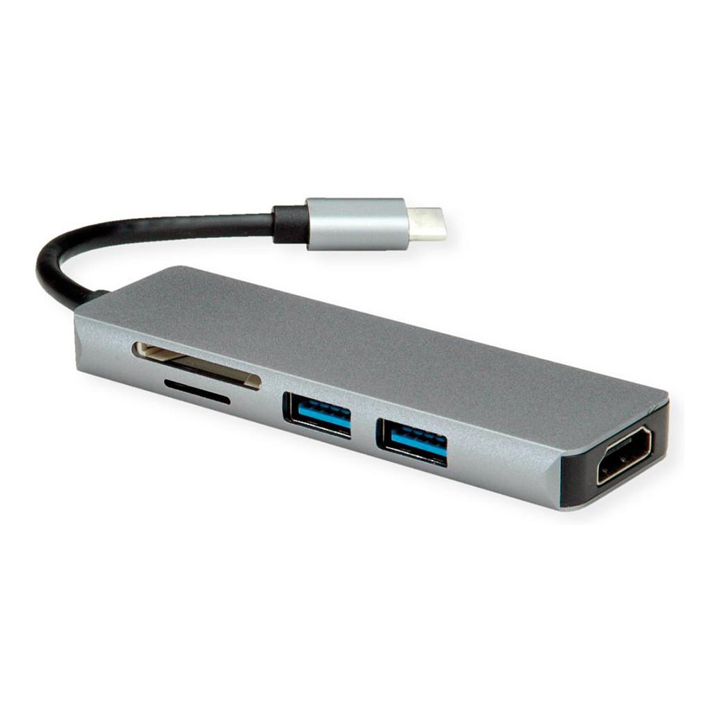 Docking Station ROLINE 12.02.1019, USB-C, HDMI 4K@30Hz, 2x USB-A 5 Gbps, SD/microSD – Argjend