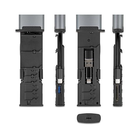 Lexues Kartelash DeLOCK 91018 / SD / microSD / USB 3.2 Gen 1 / USB-A / USB-C / 5 Gbit/s / 9 Fole për Kartela - Gri & Zezë - 6