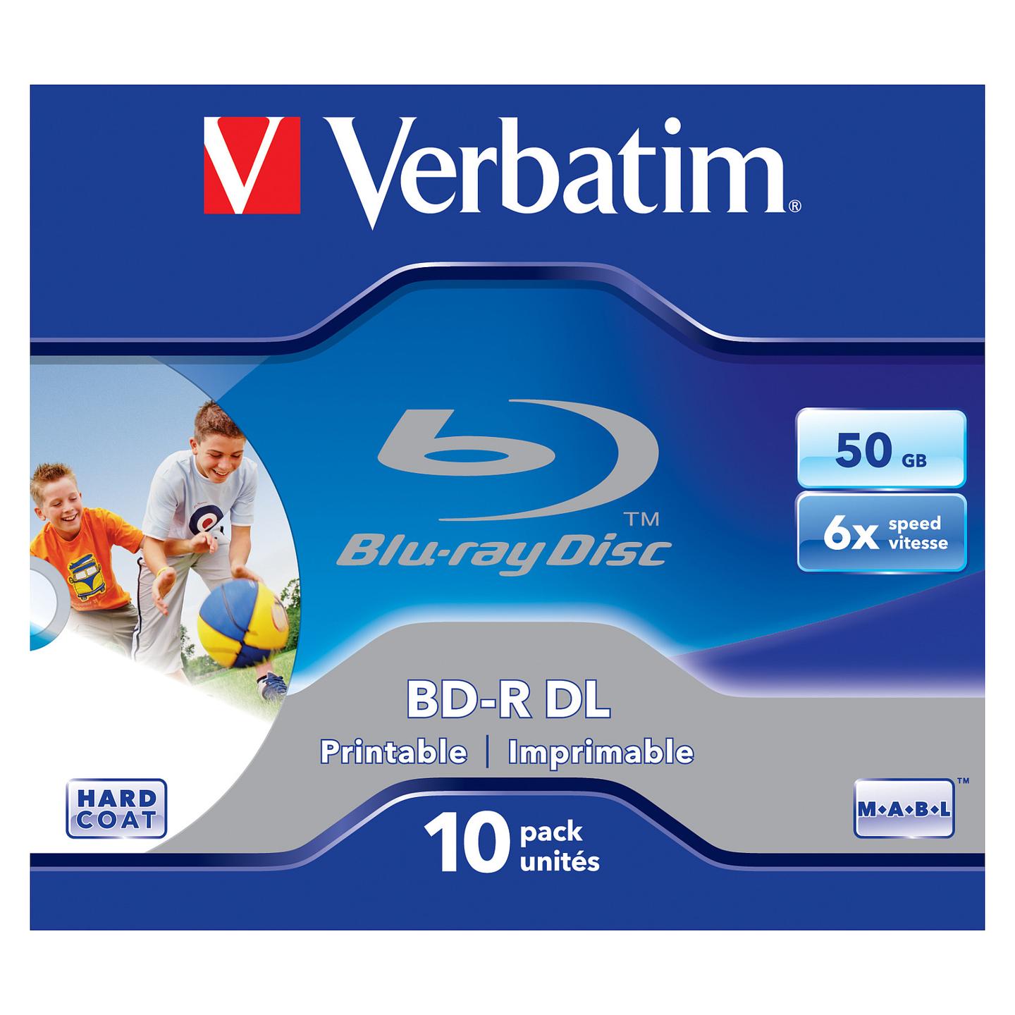 Disk Blu-ray Verbatim, 50 GB, 6x, Paketi me 10 copë, Jewelcase