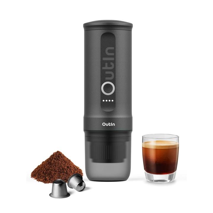 Aparat për Kafe Portativ OutIn Nano OTEM-01-SG, 80 ml, 90W, 20 bar, Bateri e Rikarikueshme, USB-C - Gri