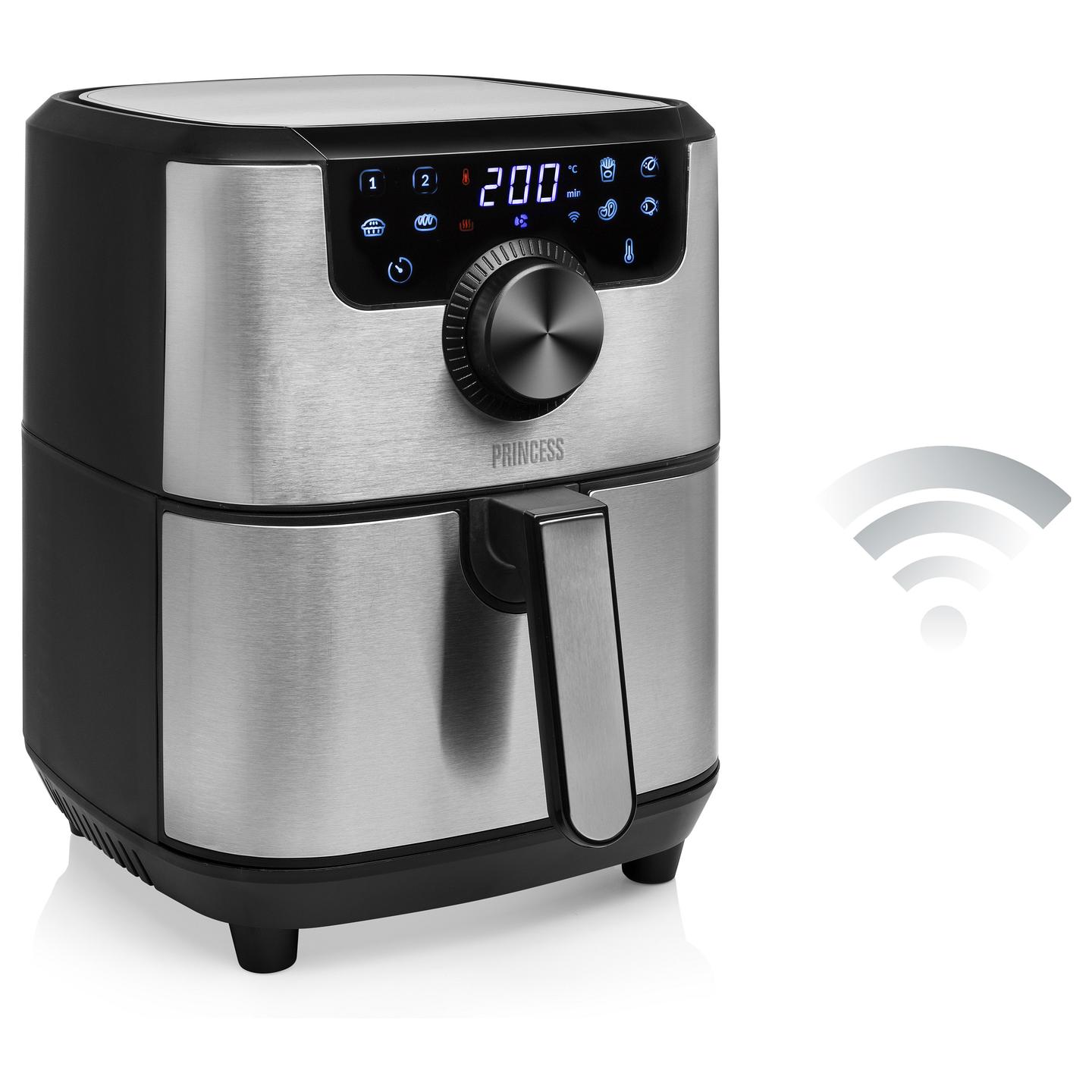 Fryer Princess Smart Aerofryer / 182037 / 4.5L / 1500W / 8 Programe / 80–200°C / LCD / Wi-Fi / Keep Warm – Argjend/Zezë - 4