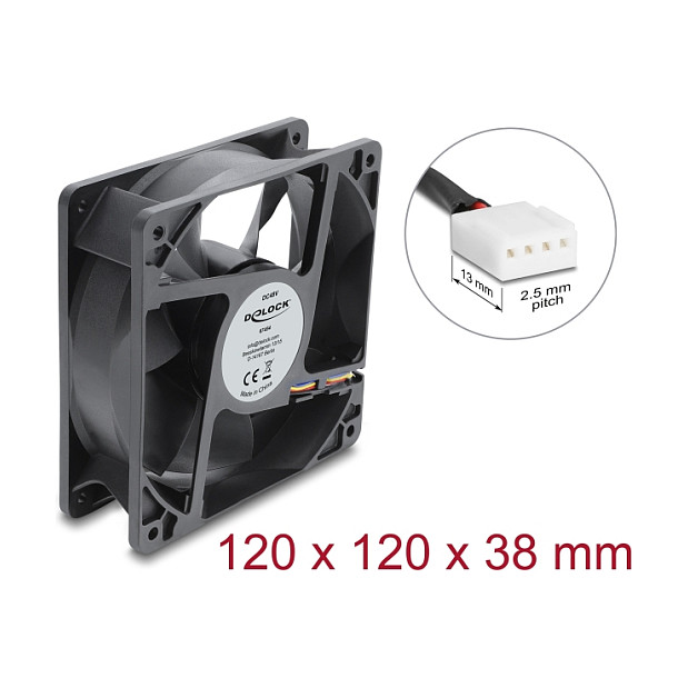 Ftohës për Kasë Delock / 120mm / 3000 RPM / PWM / Ball Bearing – Zezë