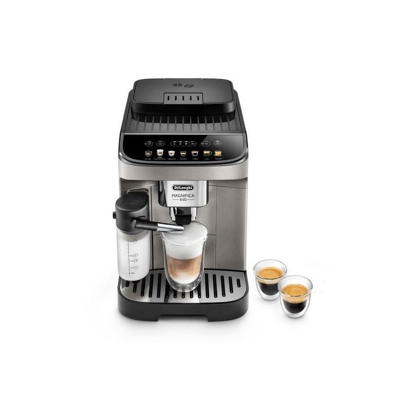 Aparat për kafe De’Longhi Magnifica Evo Milk / Fully Automatic / 15 Bar / 13 Nivele Bluajtjeje / 7 Receta – Zezë/Hiri 
