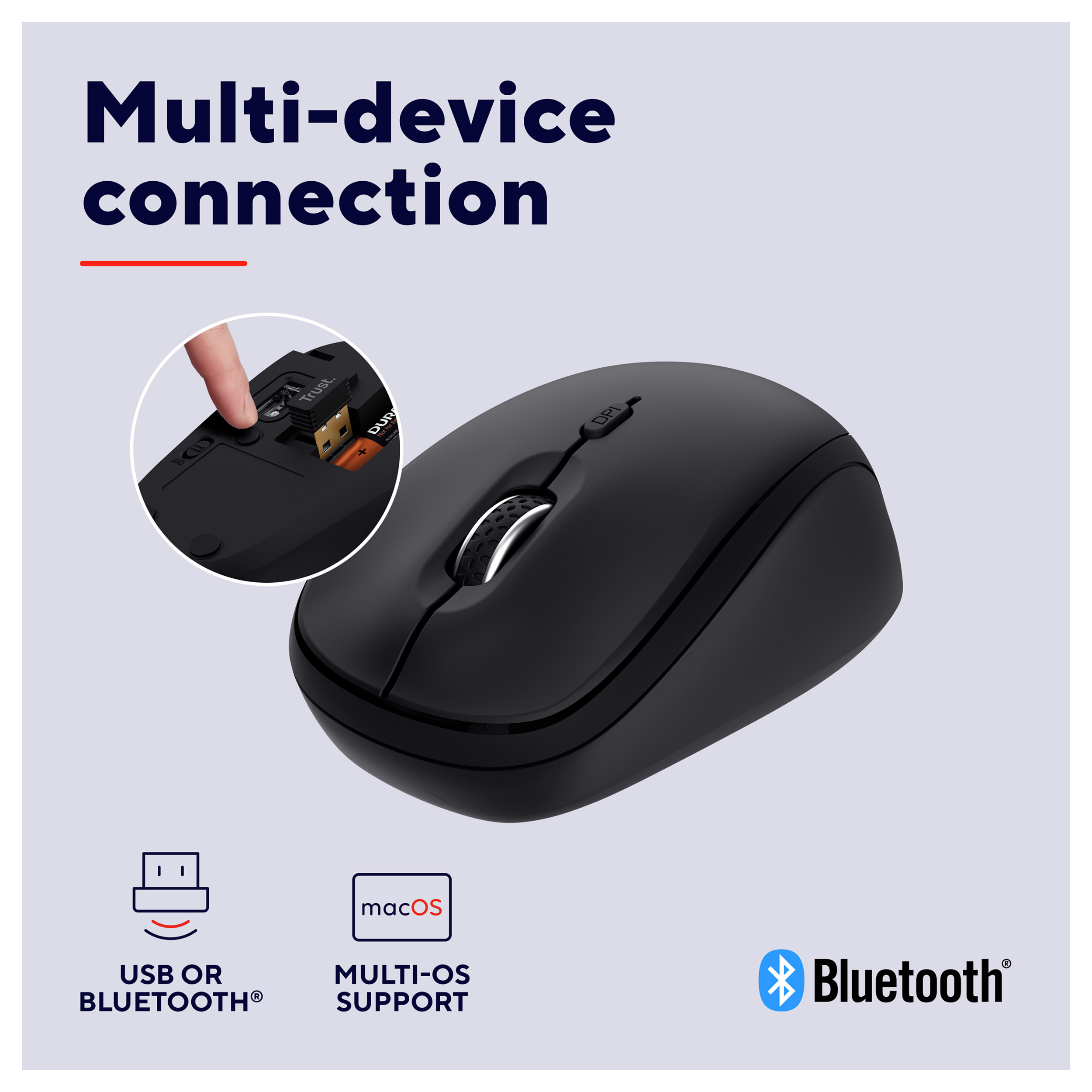 Maus pa kabllo Trust Yvi+ / Multi‑Device - Zezë - 8