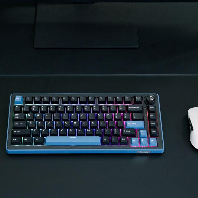 Tastierë Gaming Ducky OK-M 75 / 75% / Mekanike / KTT Baby Blue / Hot-Swap / Wired&Wireless / RGB / USB-C / Bluetooth + 2.4 GHz - Zezë - 5