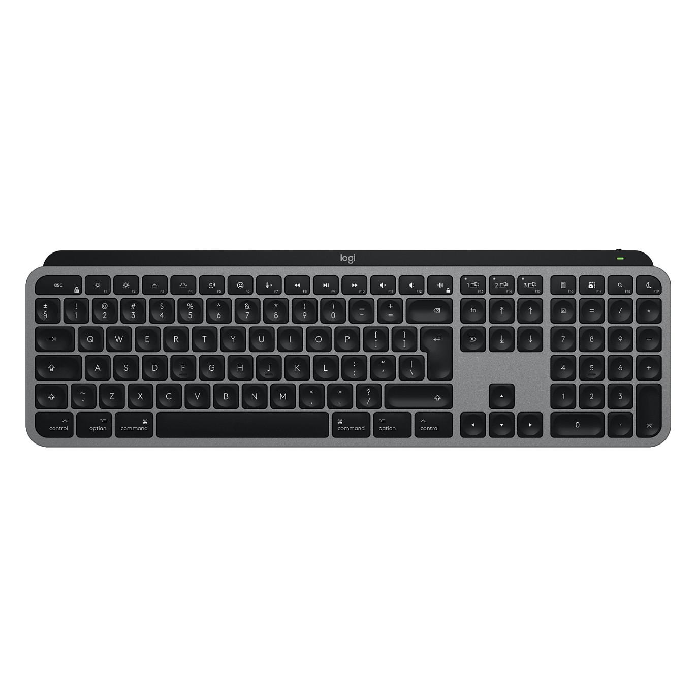Tastierë pa kabllo Logitech MX Keys S for Mac / Dual Mode / Scissor / LED / QWERTY US / 1500 mAh  - Zezë - 1