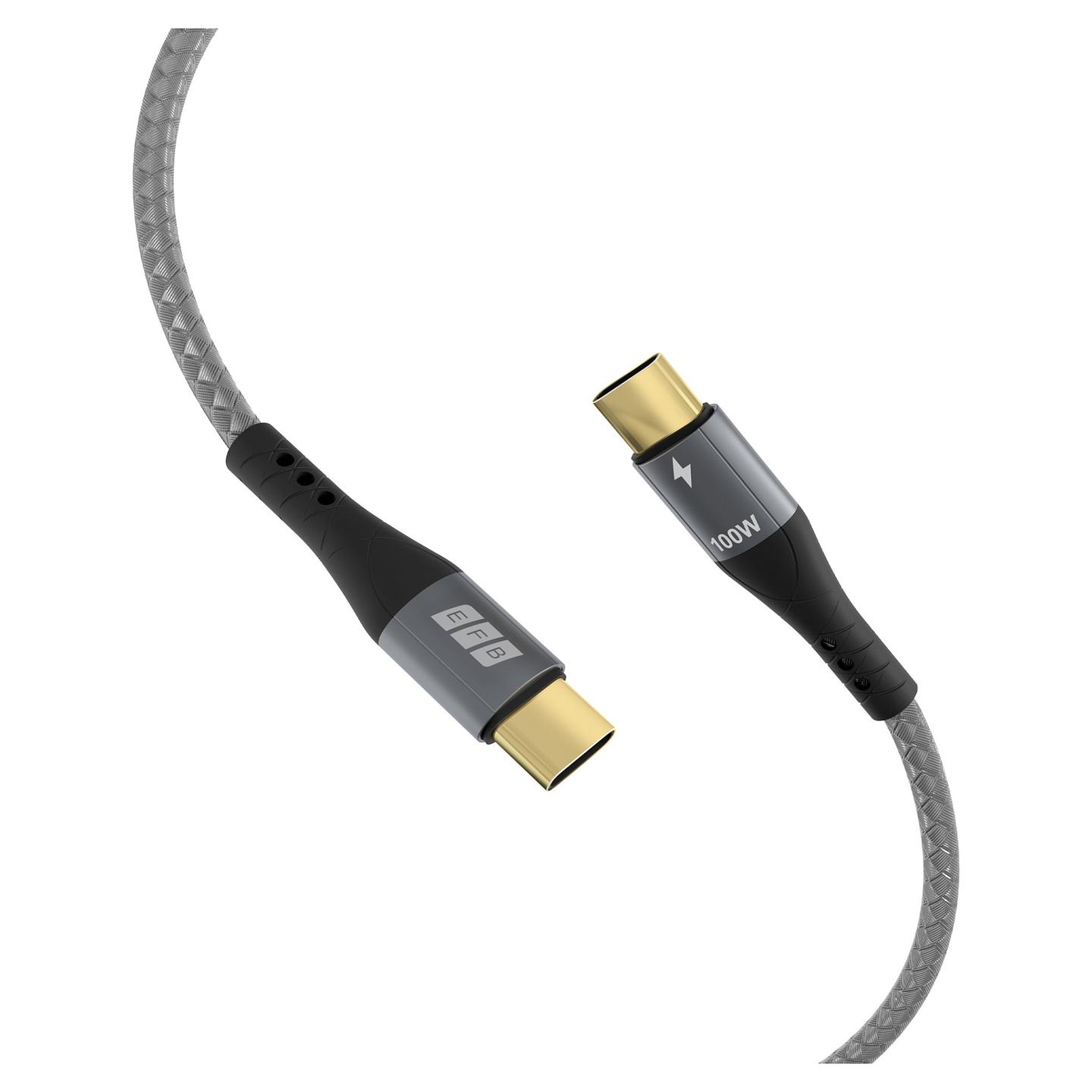 Kabllo USB EFB Elektronik USB-CC-00006 / USB-C në USB-C / 2 x 2m / 100W / 5A / USB 2.0 - Hiri