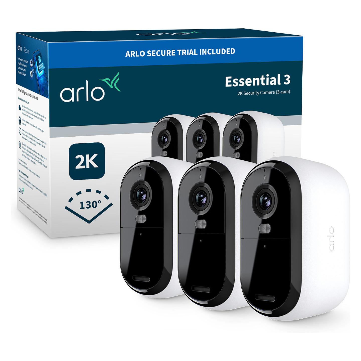 Kamerë Sigurie IP CCTV Arlo Essential 3 2K Security Camera, 4MP, 130°, Dual-Band Wi-Fi, Color Night Vision, Spotlight - Bardhë - 2