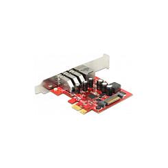 Kartë Zgjerimi PCI Express Delock 89382 / PCIe 2.0 x1 / 3x USB Type-A 5Gbps + 1x Gigabit LAN RJ45 / Low Profile - 2