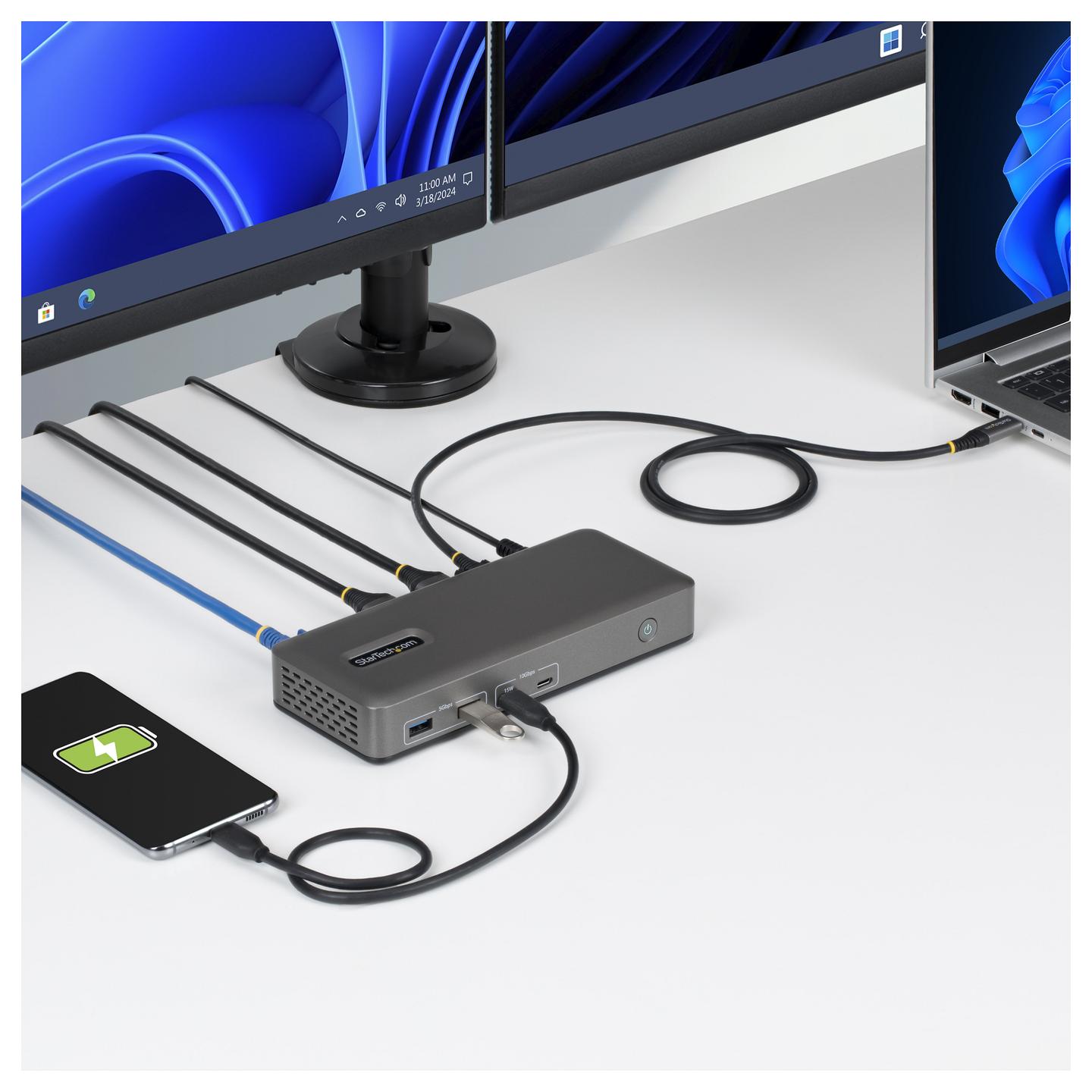 Docking Station StarTech 196UE-USBC-DOCK, USB-C, 2x HDMI 4K@60Hz, Gigabit Ethernet, 100W PD - Gri - 3