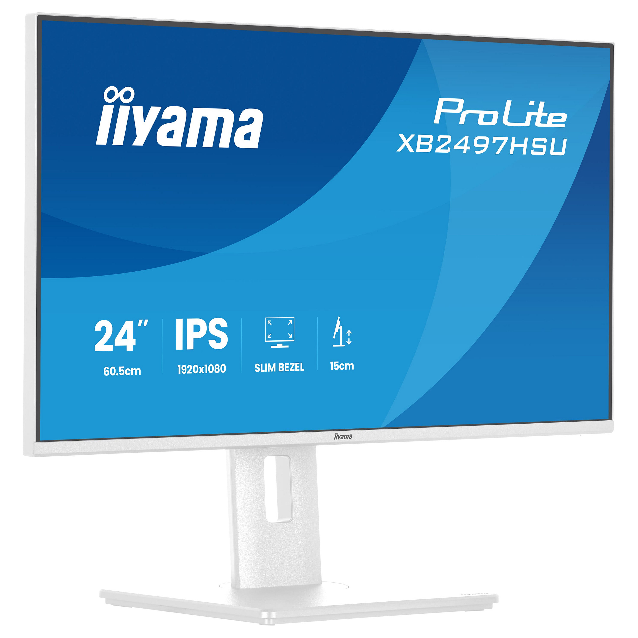 Monitor iiyama ProLite XB2497HSU-W1 / 24" / Full HD IPS LED / 120Hz / 4ms / HDMI+DP - Bardhë - 5