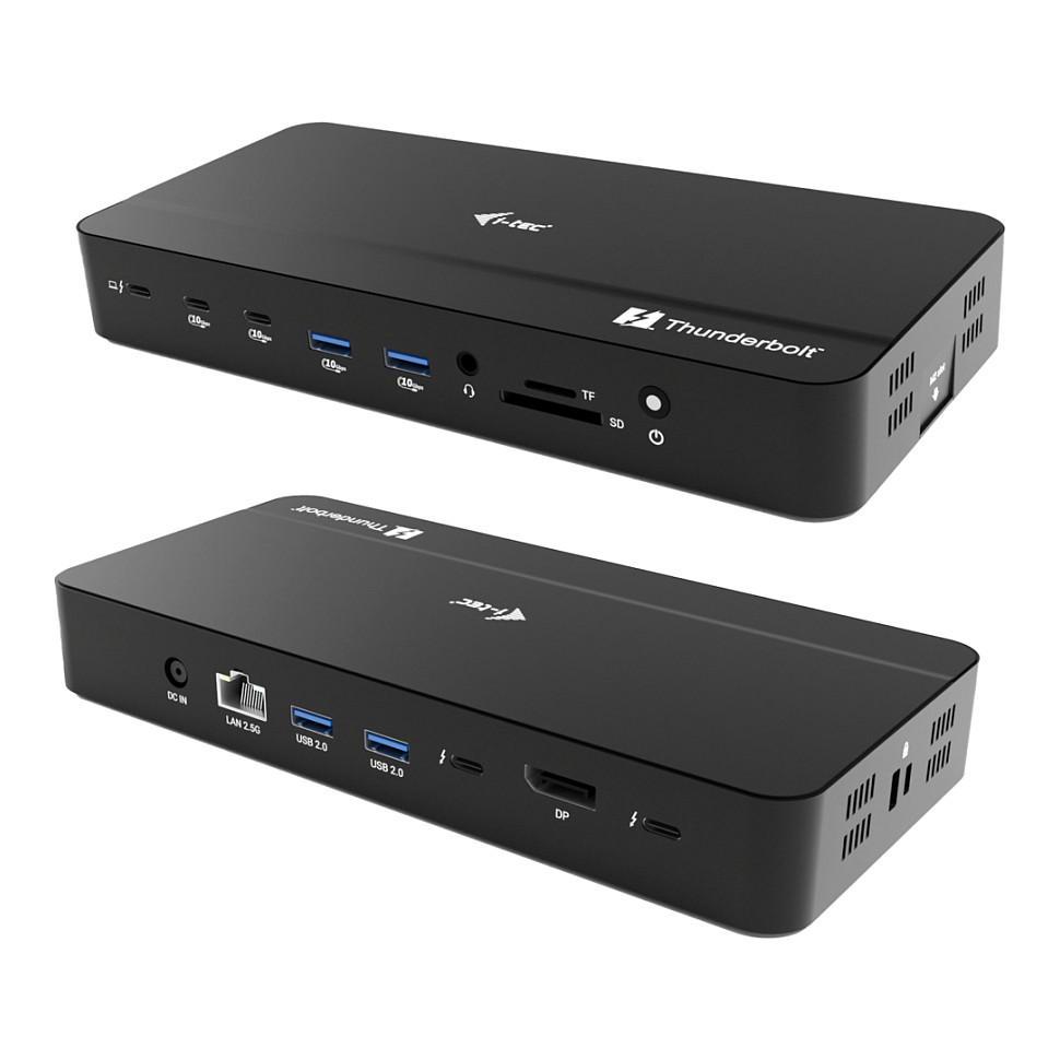 Docking Station i-tec TB5TRIPLEDOCKM2PD / 2x Thunderbolt 5 / 4x USB-A / 2x USB-C / DisplayPort / 2.5GbE / M.2 NVMe / SD-microSD / 140W PD – Zezë