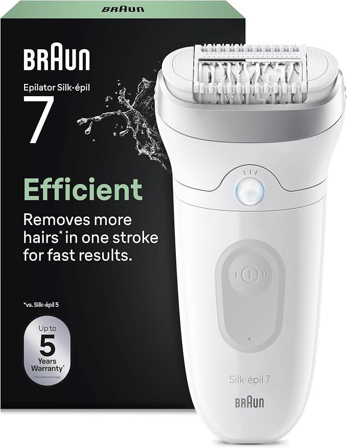 Makinë Depilimi Braun Silk·épil 7 SE7-011, Wet & Dry, MicroGrip, SmartLight, 2 Shpejtësi – Bardhë