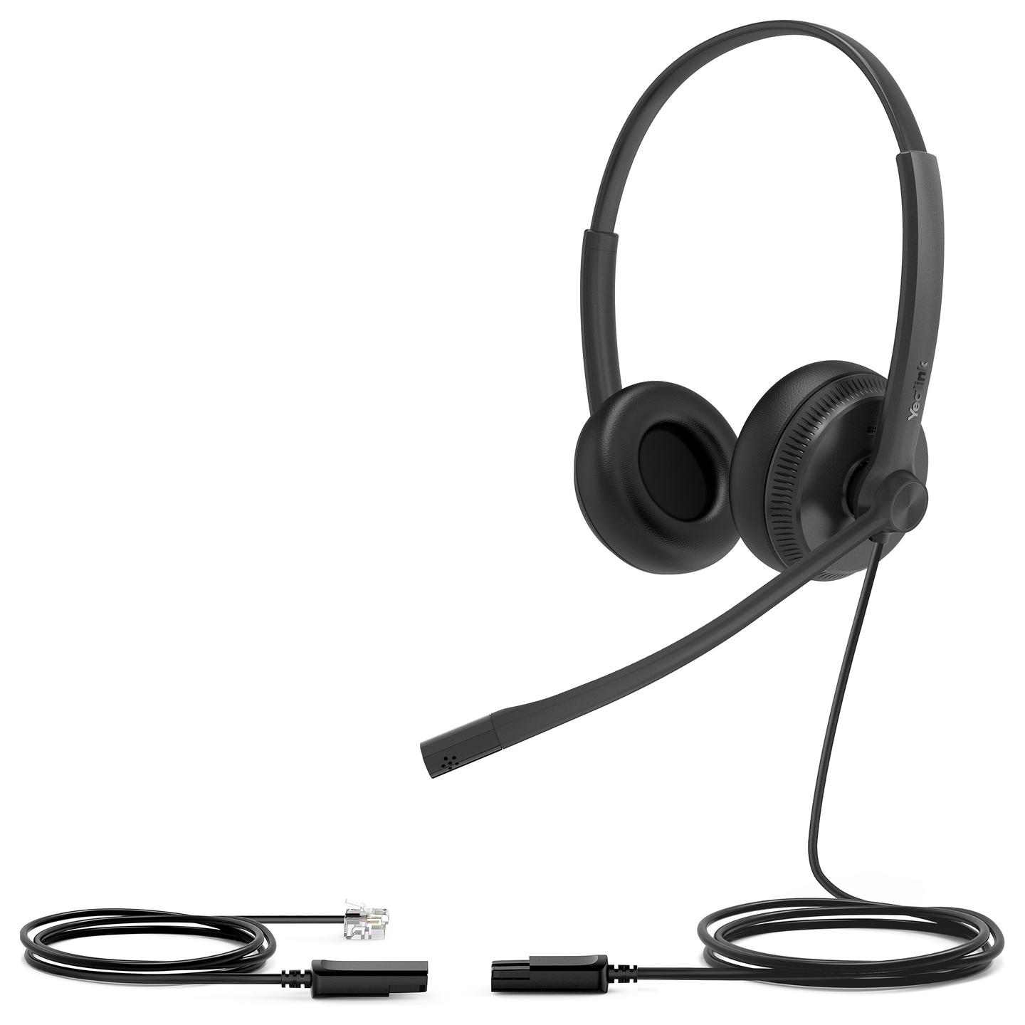 Kufje me Kabllo Yealink YHS34 Dual / QD in RJ10 - Zezë - 2