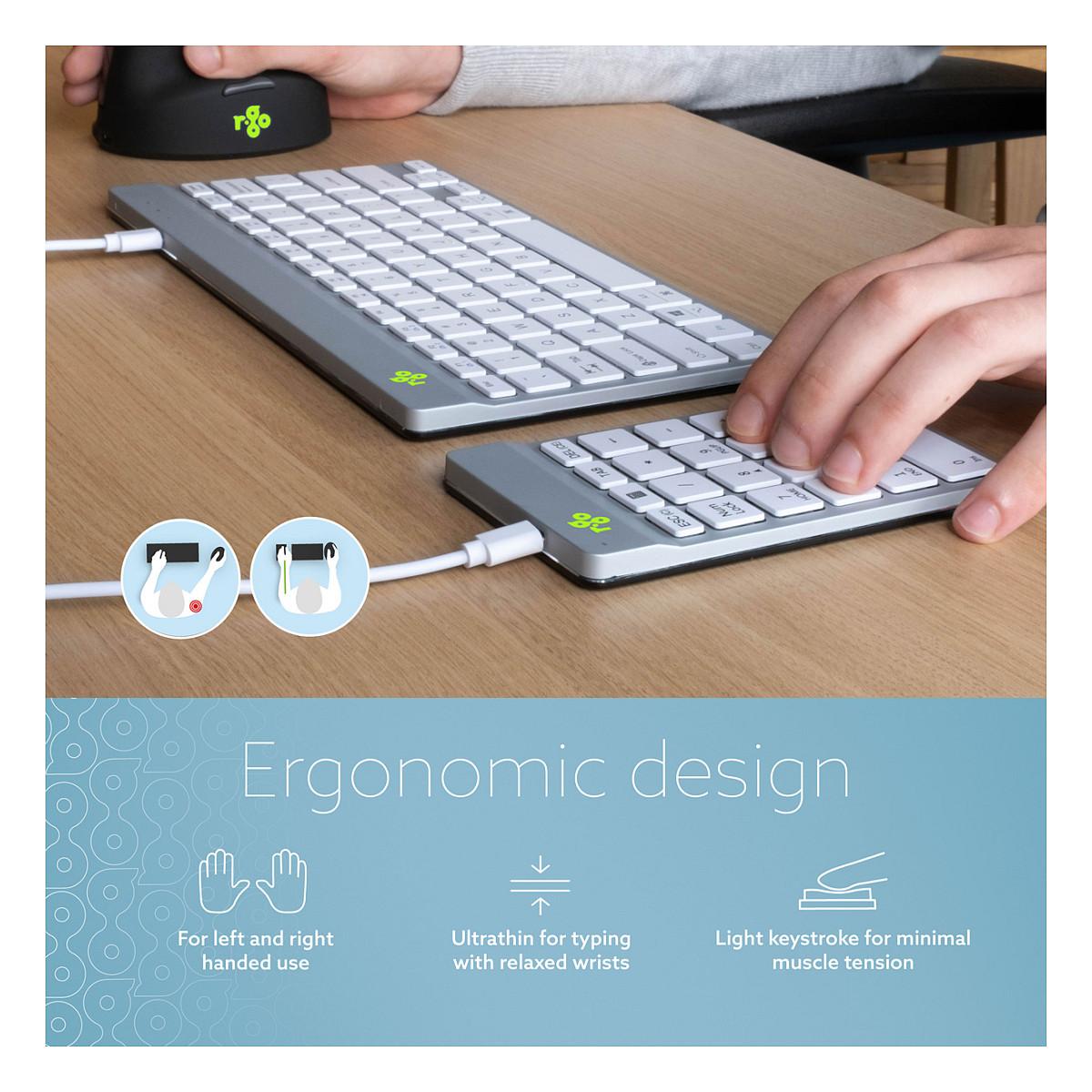 Tastierë Numerike me Kabllo R-Go Tools Numpad Break / RGOCONMWDWH / Scissor / Break Indicator / USB-C – Bardhë - 3