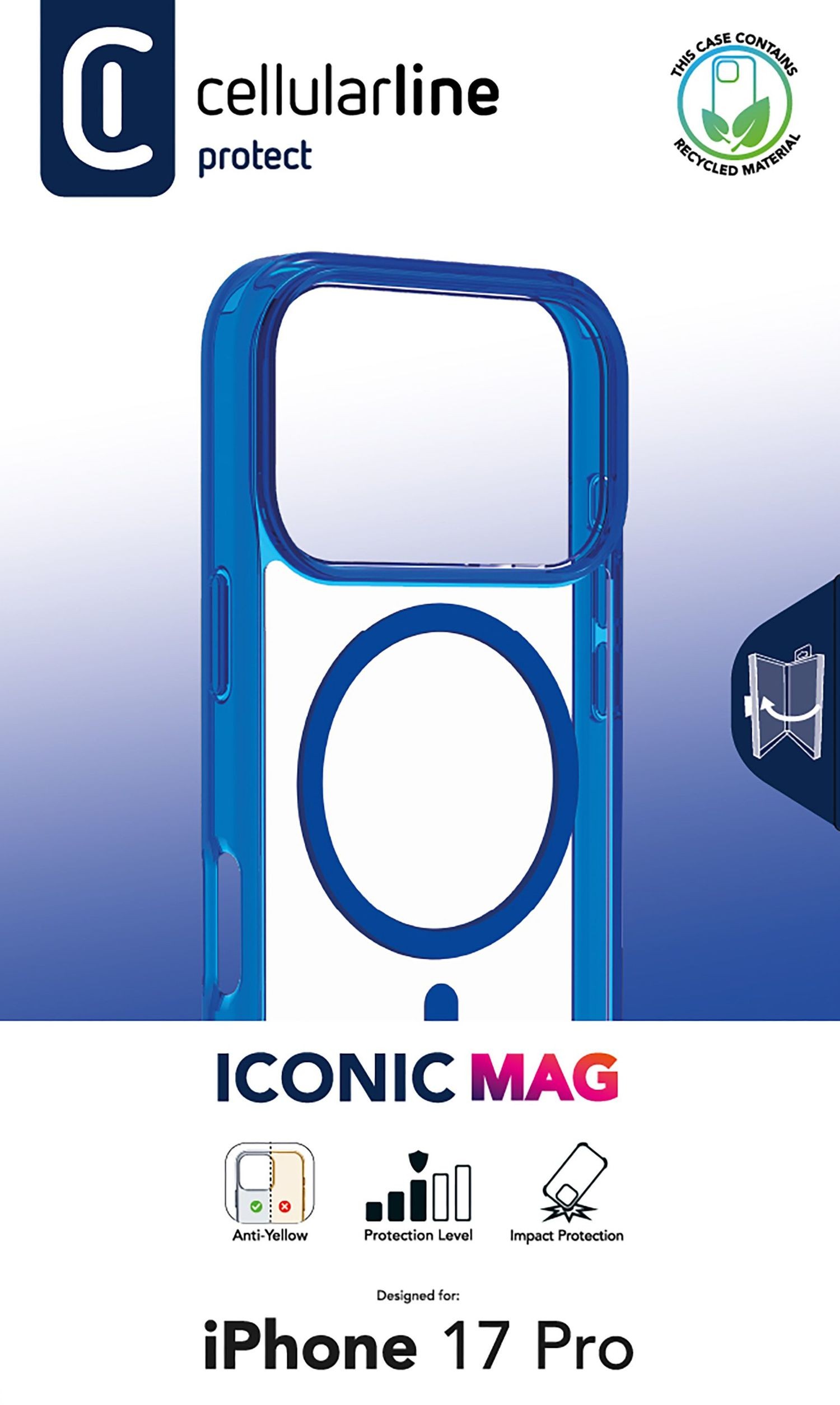 Aksesorë për telefon Cellularline Iconic Mag Case / iPhone 17 Pro – Blu - 1