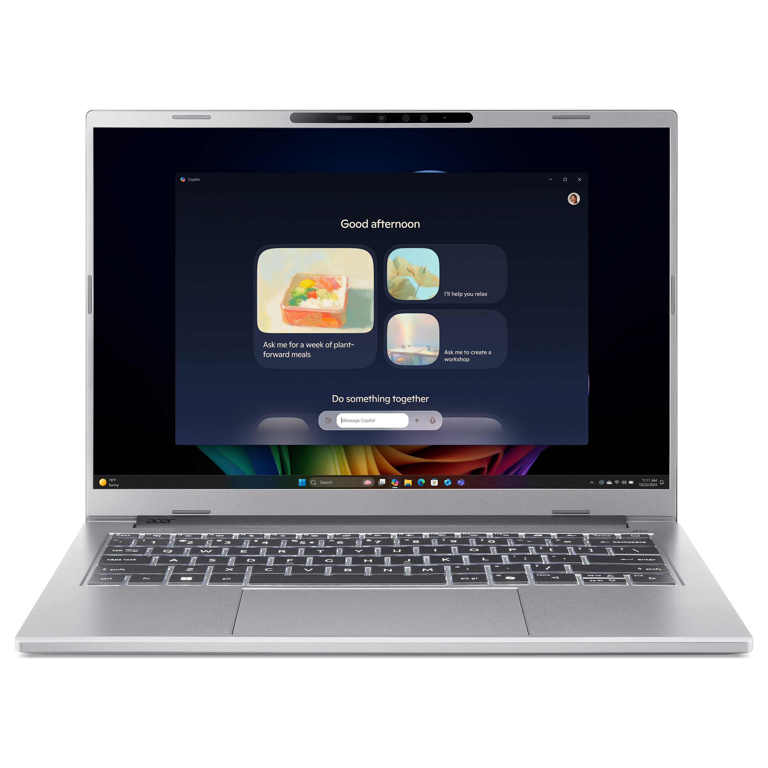 Laptop Acer Aspire 14 AI A14-61M-R63L / Ryzen AI 7 Pro 350 / 32GB LPDDR5 / 1TB / 14" WUXGA OLED / AMD Radeon 860M / DE  - Argjendi - 1