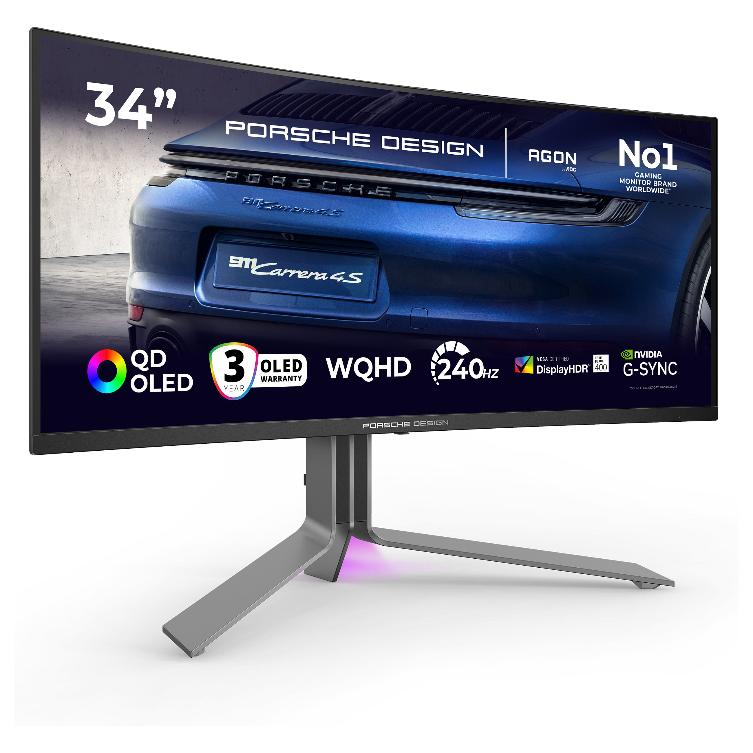 Monitor Gaming AOC AGON PRO PD34 / 34" / WQHD QD-OLED / 240 Hz / 0.03 ms / DP + HDMI + USB - Zezë - 18