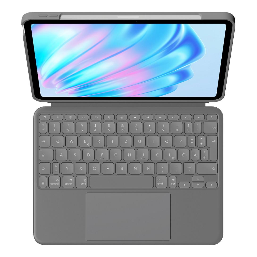 Tastierë për Tablet Logitech Combo Touch / iPad Air 11" / QWERTZ / Trackpad / Smart Connector / Backlit - Gri - 2