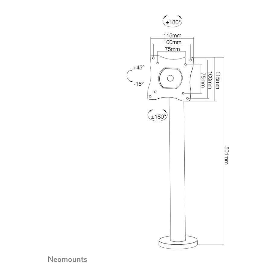 Mbajtëse për Monitor Neomounts POS, 10"-32", bazë me bulona - Zezë - 10