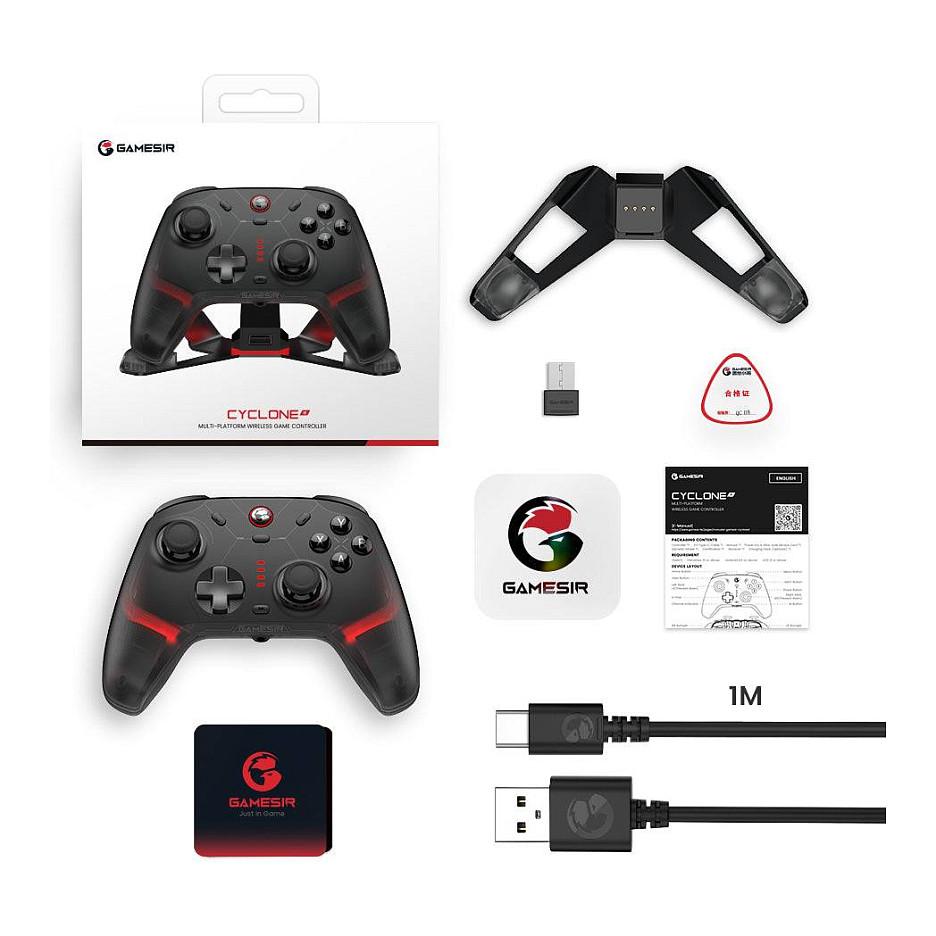Kontroller Gaming GameSir Cyclone 2, TMR, RGB, Bluetooth, 2.4GHz, USB-C, Nintendo Switch, PC, Android, iOS – Zezë/Kuqe - 5