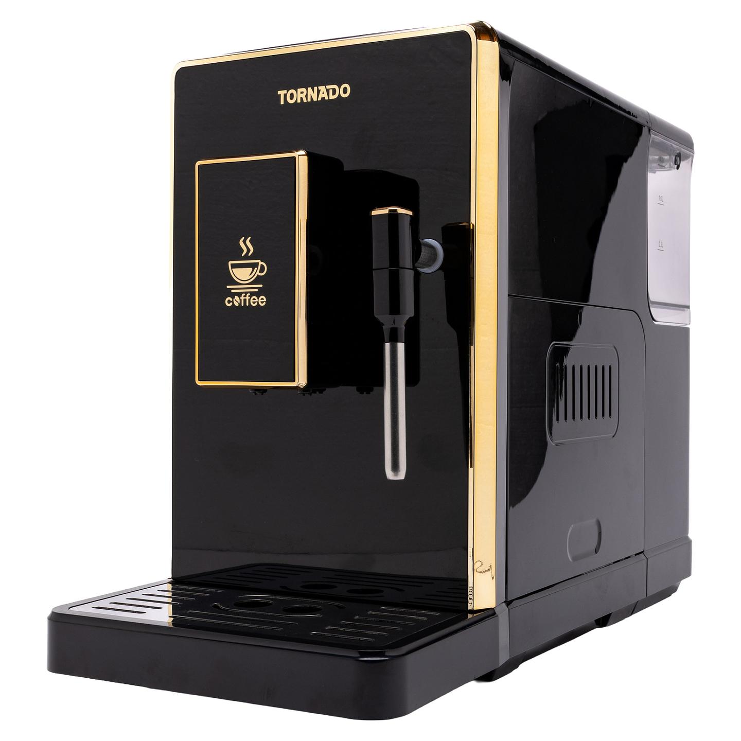 Aparat për Kafe TORNADO TCM-9008A-GS, 1350 W, 20 bar, Mulli i Integruar, 1.5 L - Zezë/Ari - 14
