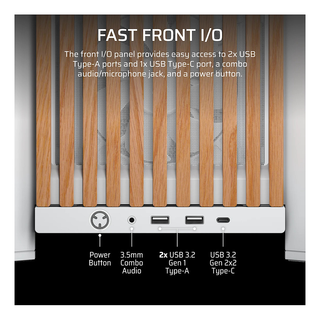 Kasë PC Corsair FRAME 4000D WOOD RS / Mid Tower / E-ATX / 3x 120mm + 1x 120mm RS Fan / Tempered Glass / Wood / 360mm Radiator - Bardhë/Wood - 9