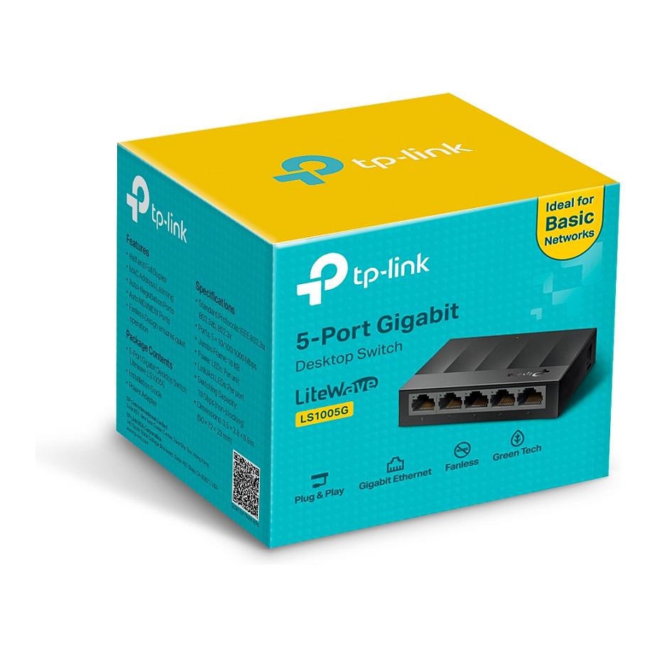 Switch TP-Link LS1005G, 5× Gigabit Ethernet RJ45, Unmanaged, 10Gbps – Zezë - 5