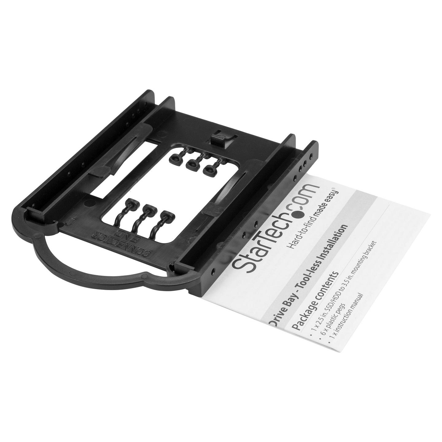 Mbajtëse për SSD/HDD 2.5" në Bay 3.5" StarTech.com BRACKET125PT, Montim pa Vegla, Plastike – Zezë - 6