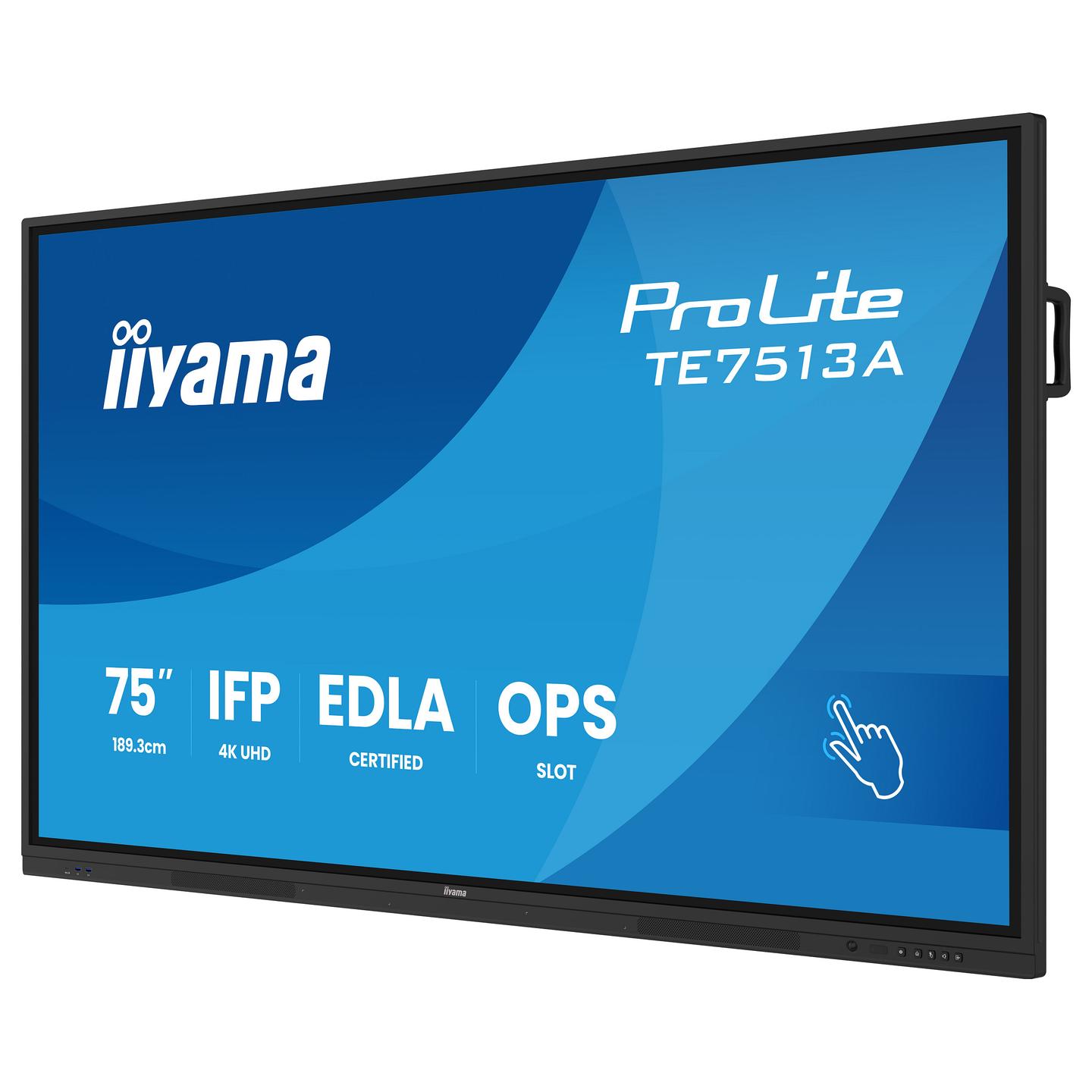 Interaktiv (Smart Board) iiyama ProLite TE7513A-B3AG, 75", 4K UHD, IPS, PureTouch-IR+, 6GB, 128GB, Wi-Fi 6E, 2xHDMI, DisplayPort, 2xUSB-C, NFC - Zezë - 6