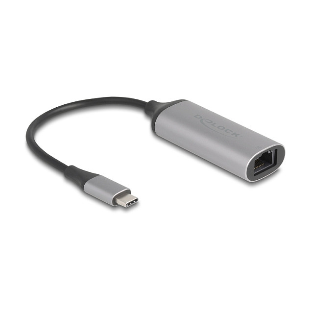 Adapter DELOCK USB‑C → RJ45 / 5 Gigabit LAN / Gri - 1