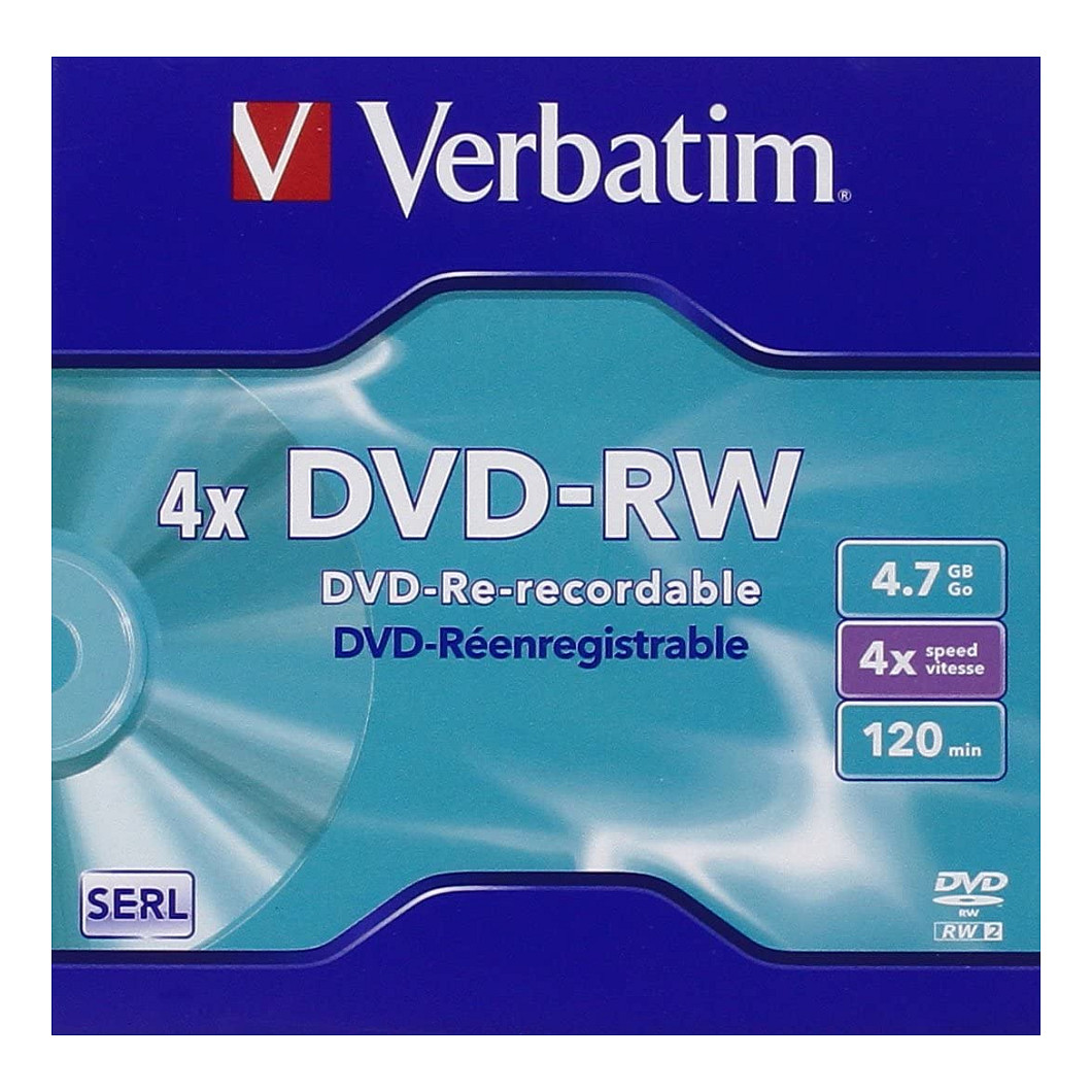 DVD-RW Verbatim / 4x Speed / 5 pcs / Matt Silver / Jewel Case