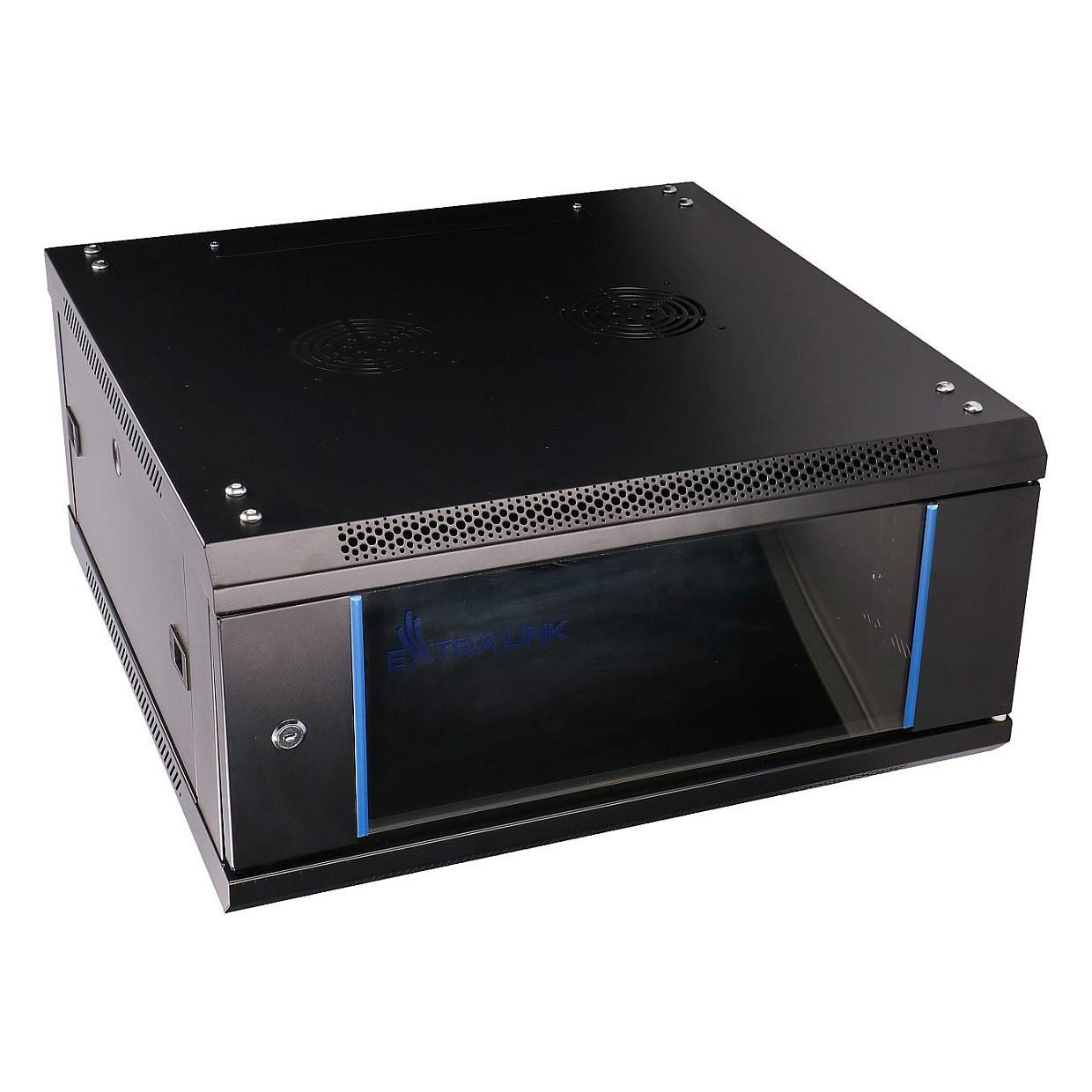 Kabinet Rack Extralink EX.2893, 4U, 19", 600×600mm, Montim në Mur, 30kg - Zezë - 3