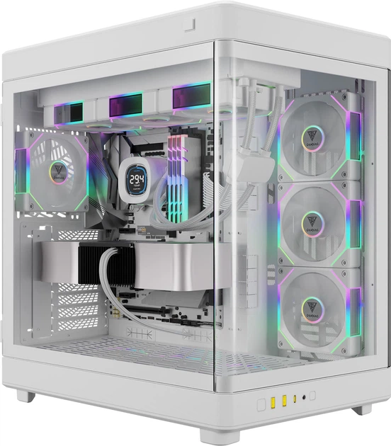 Kasë GAMDIAS NESO P1 PRO / Full Tower / E-ATX / 3x 120mm ARGB Fan / Tempered Glass - Bardhë