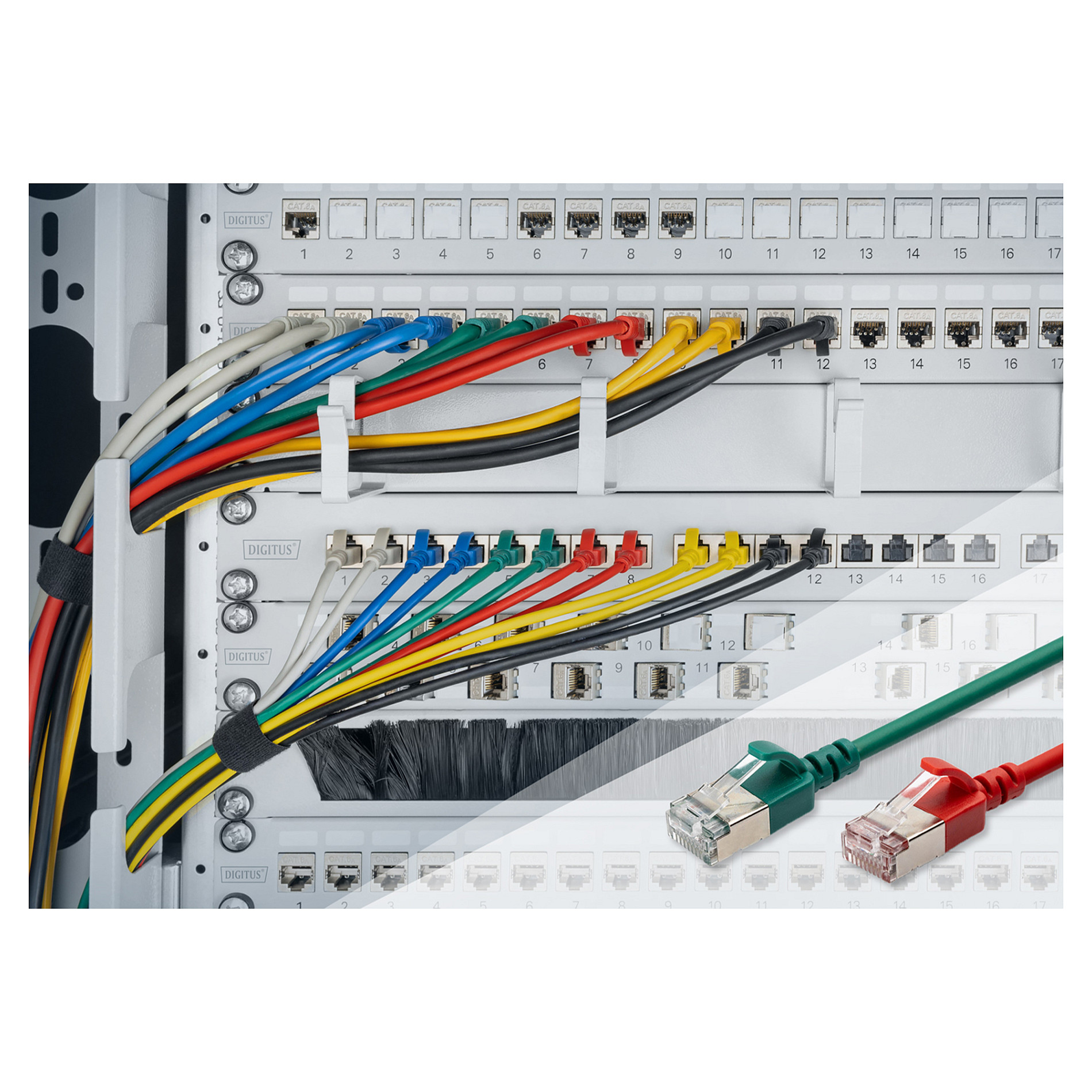 Kabllo për Rrjet DIGITUS DK-1632-A-005S / Cat 6A / F/FTP / RJ-45 / 10Gbps / 0.5m - Gri - 2
