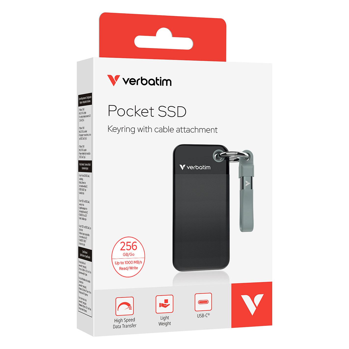 SSD e Jashtme Portative Verbatim Pocket SSD 32415, 256GB, USB Type-C, USB 3.2 Gen 2, 1000MB/s Read, 1000MB/s Write – Zezë , Gri - 6