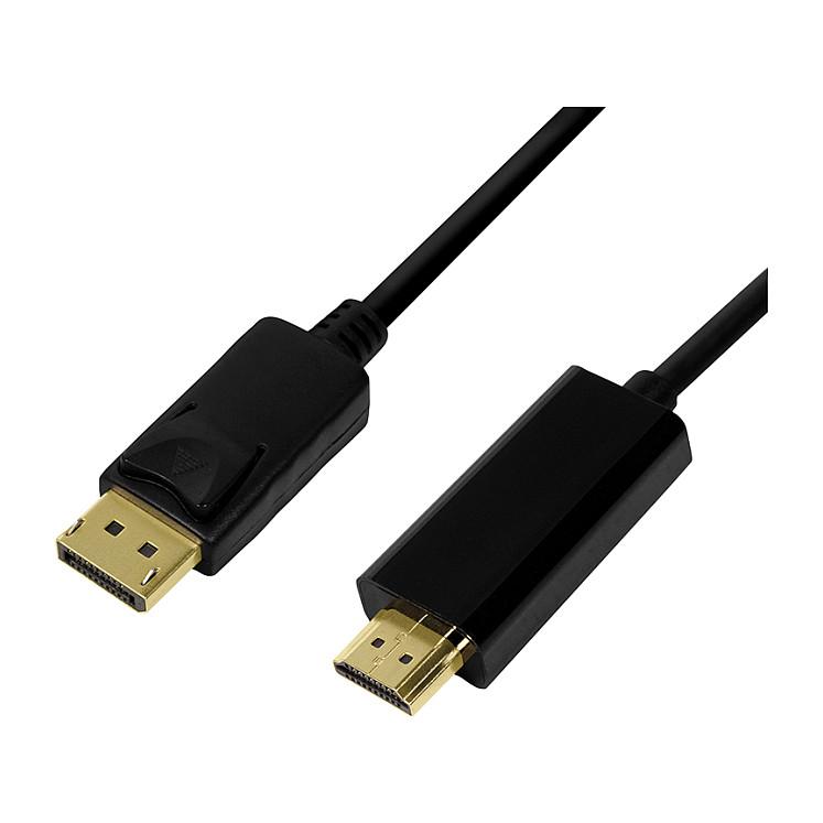 Kabllo DisplayPort LogiLink CV0126 / DisplayPort në HDMI / 1m / DisplayPort 1.2 / 4K 30Hz - Zezë
