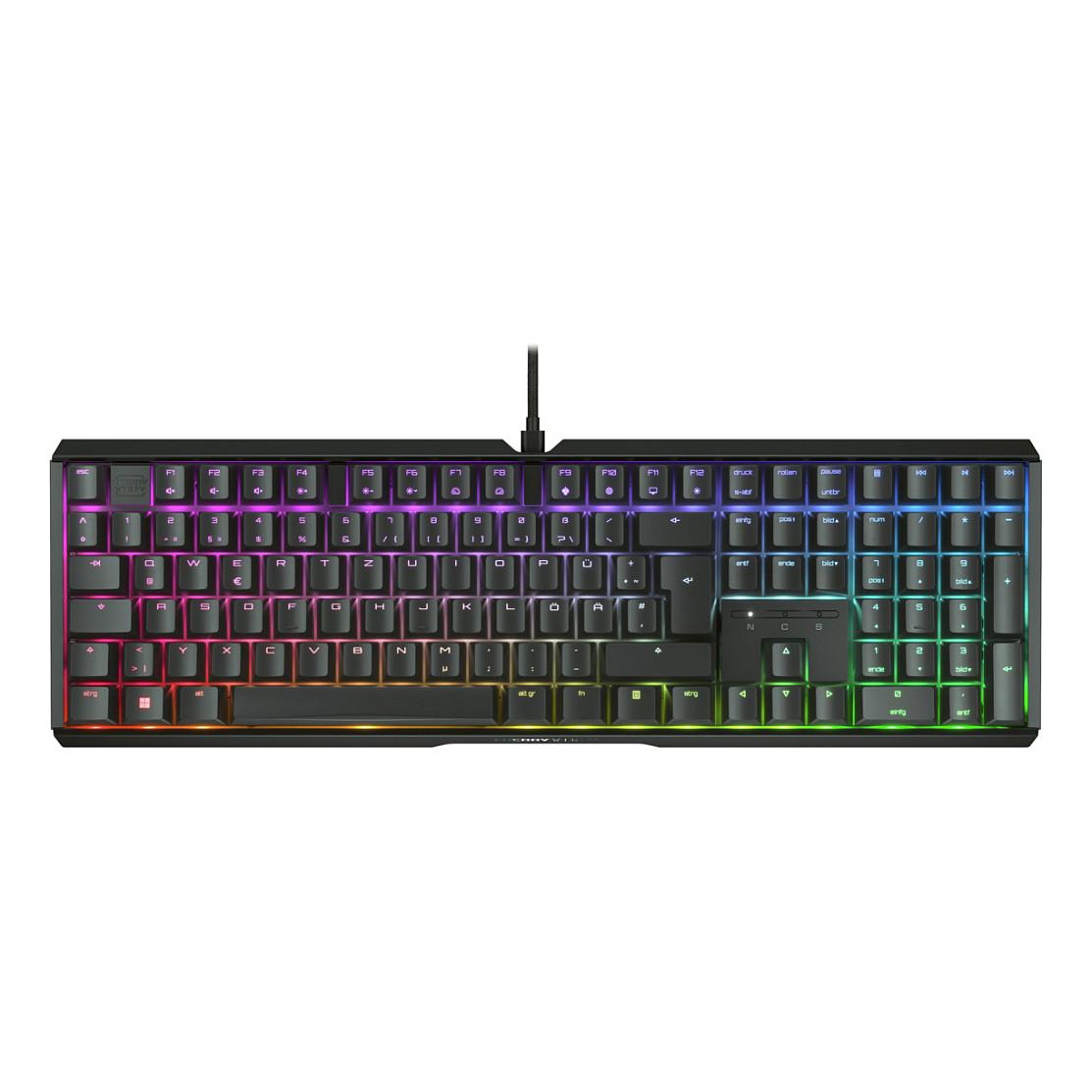 Tastierë Gaming me kabllo CHERRY XTRFY MX 3.1 / USB / Mekanike CHERRY MX2A / Full-Size / QWERTZ / German / RGB / 1.6m - Zezë